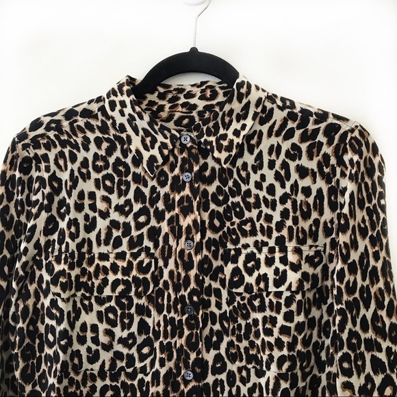 Equipment Slim Signature Leopard 100% Silk Button Shirt - Picture 3 of 5